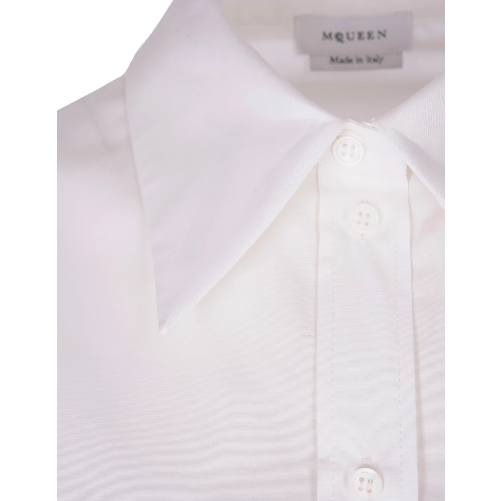alexander mcqueen Witte Militaire Shirt met Italiaanse Kraag White Dames