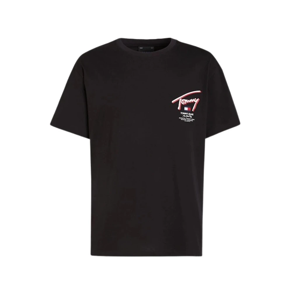 Tommy Jeans T-Shirt- TJM REG 3D Street Signtr TEE EXT S S Black Heren
