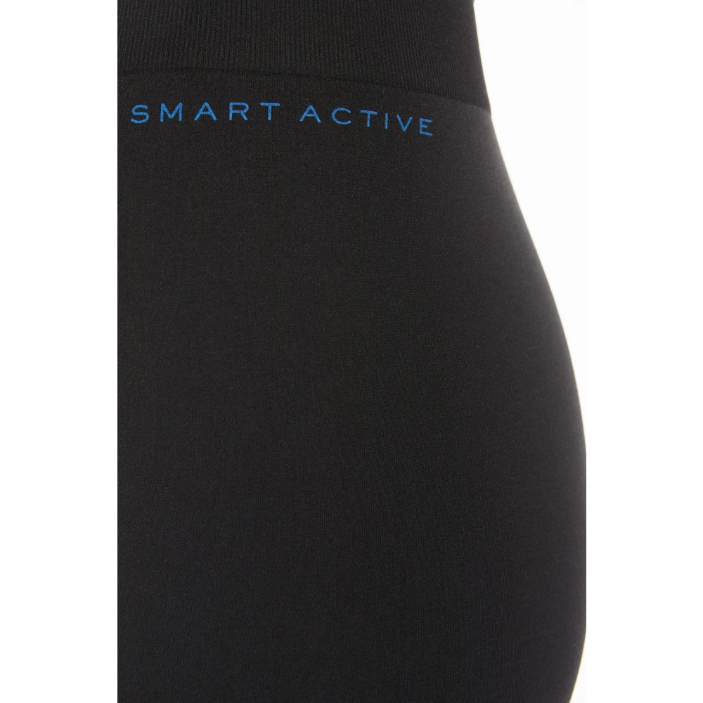 Max Mara Naadloze Legging van Biologisch Afbreekbaar Technisch Materiaal Black Dames