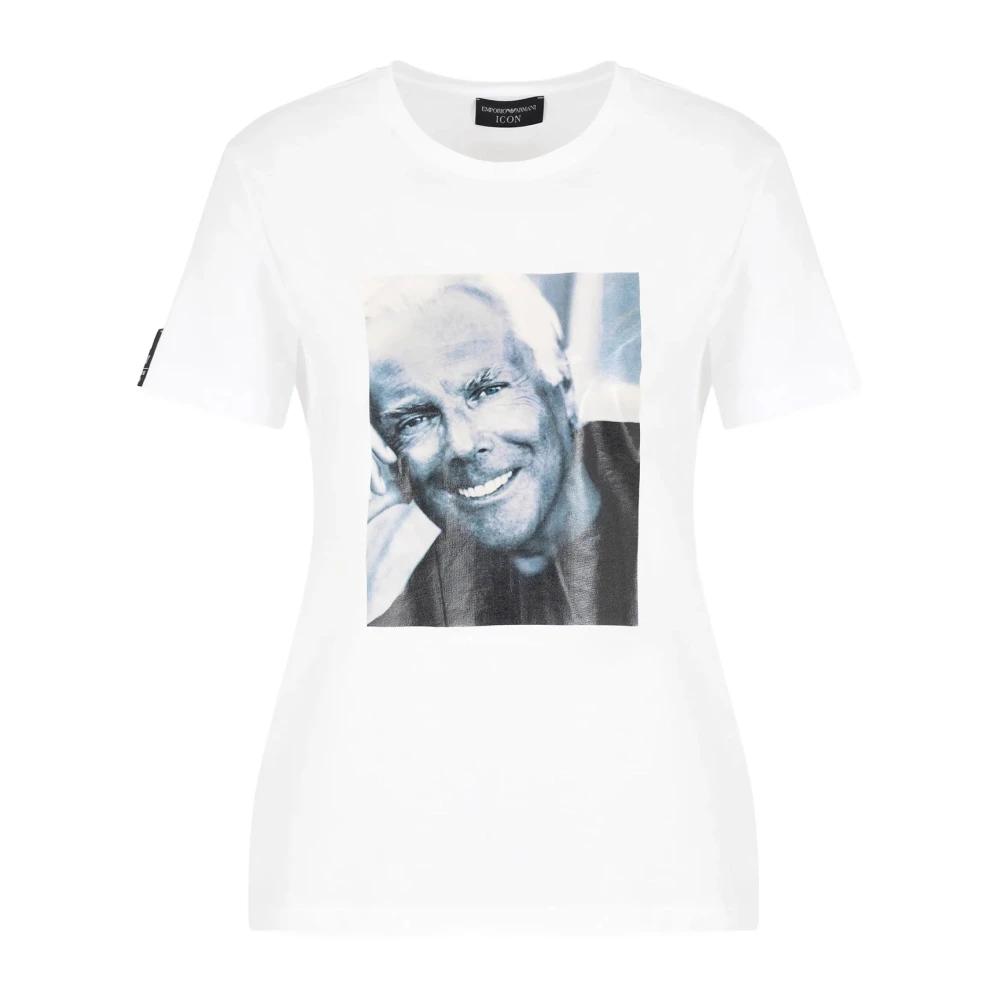 Emporio Armani Stijlvolle T-shirts en Polos met Digitale Print White Dames