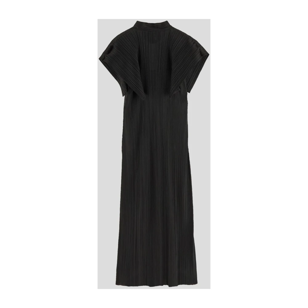 Issey Miyake Geplooide Polyester Jurk Black Dames