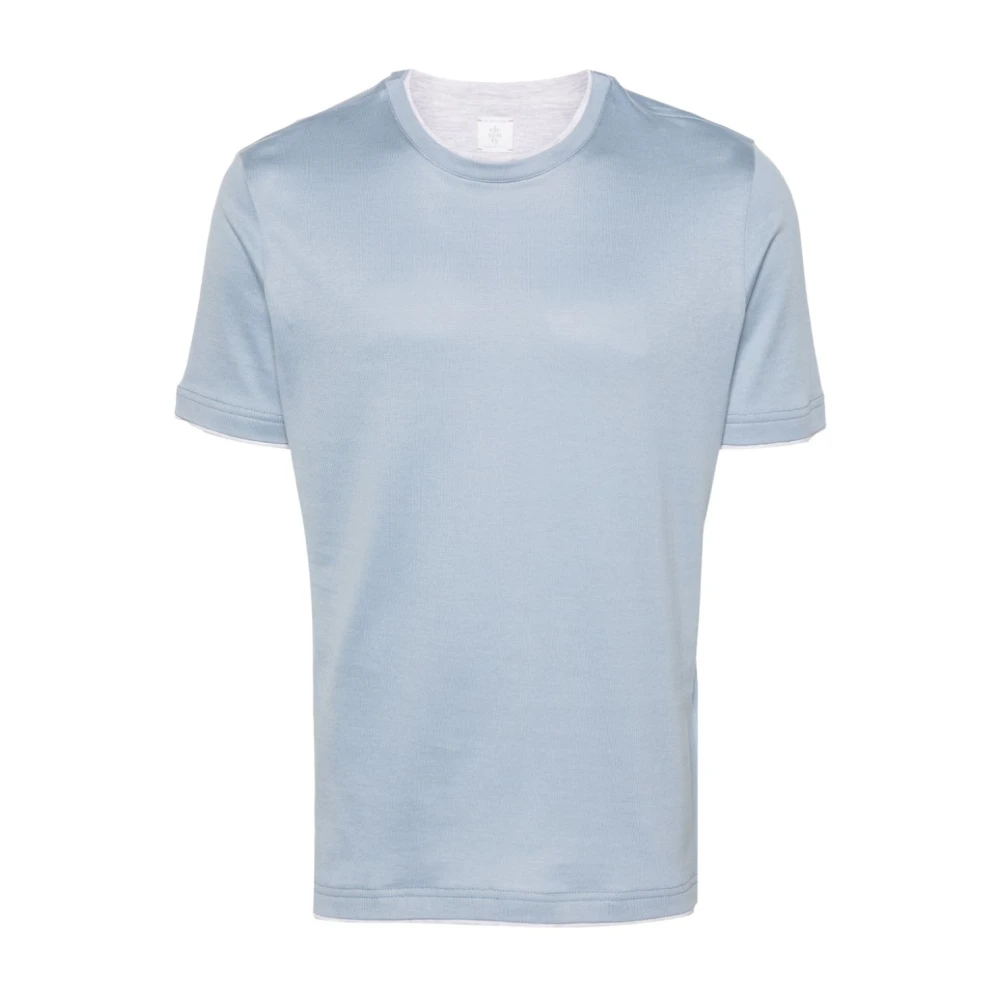 Eleventy Italiaans Katoenen T-Shirt Blue Heren