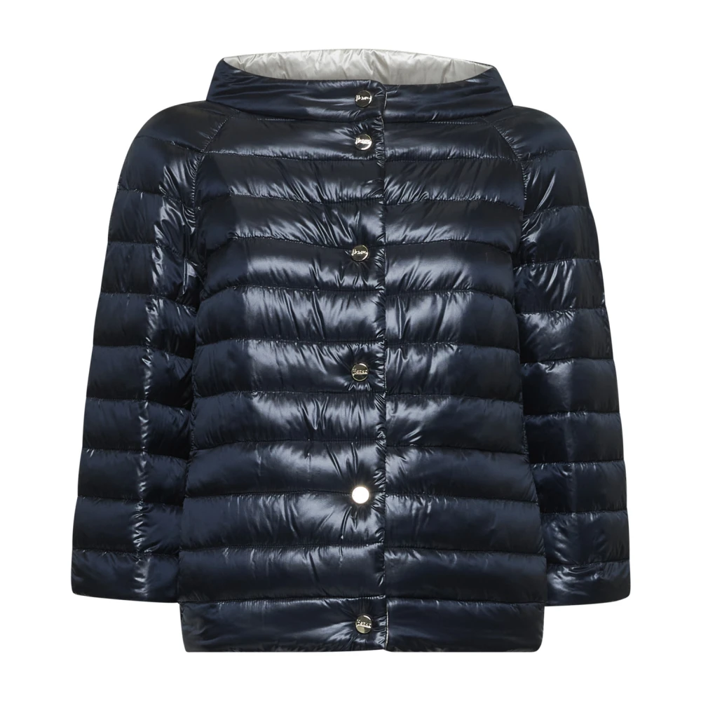 Herno Women's Blue Reversible Down Jacket /Grey