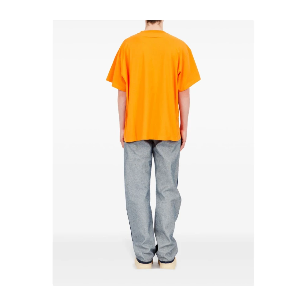 MM6 Maison Margiela Orange Topaz Blue Jersey T-shirt van katoen Orange Heren