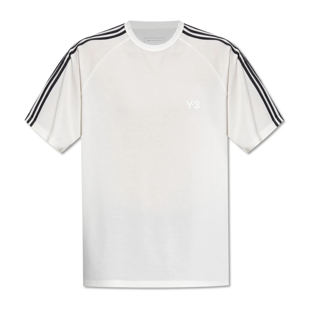 Adidas Uomo Bianco - Y-3 Short Sleeve Tee 3-Stripes - Sport - M - Immagine 3