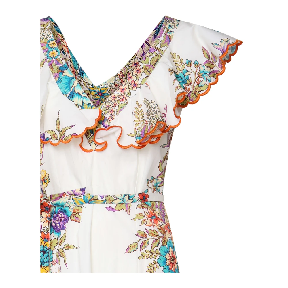 ETRO Bloemen wikkeljurk met gekruiste veters Multicolor Dames