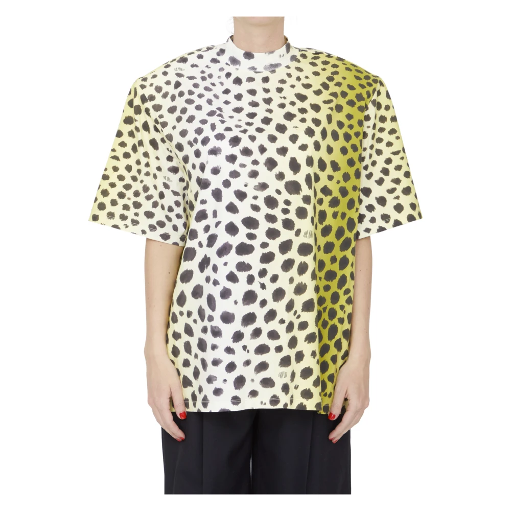 The Attico Gele Leopard Print Kilie T-Shirt Multicolor Dames