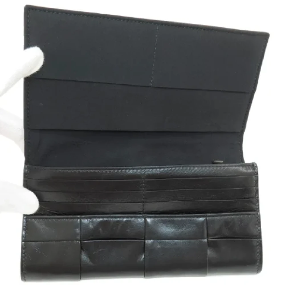 Bottega Veneta Vintage Pre-owned Leather wallets Black Dames