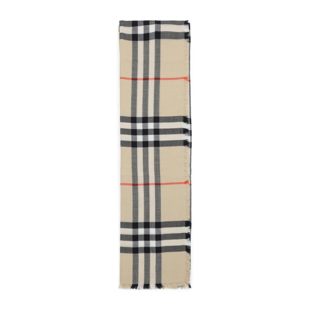 Burberry Zand Lichtgewicht Wollen Sjaal Beige Dames