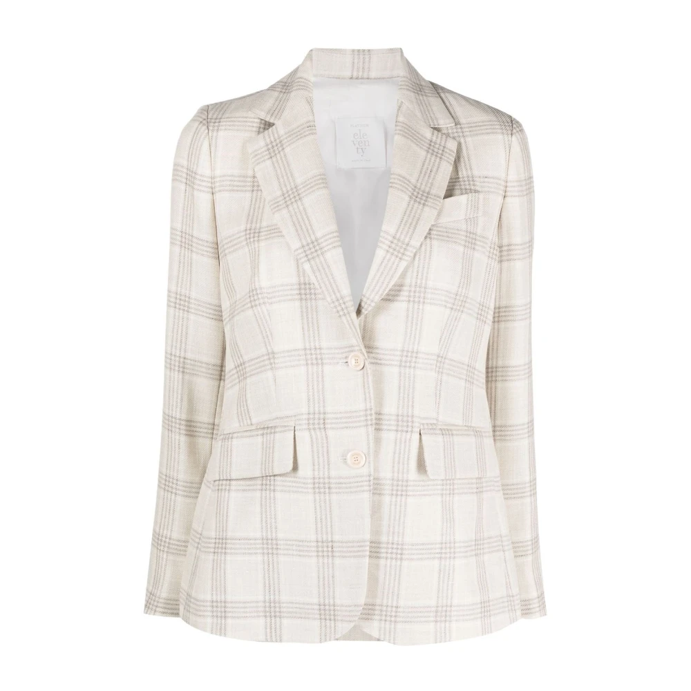 Eleventy Donna Bianco Single Breasted Long Jacket