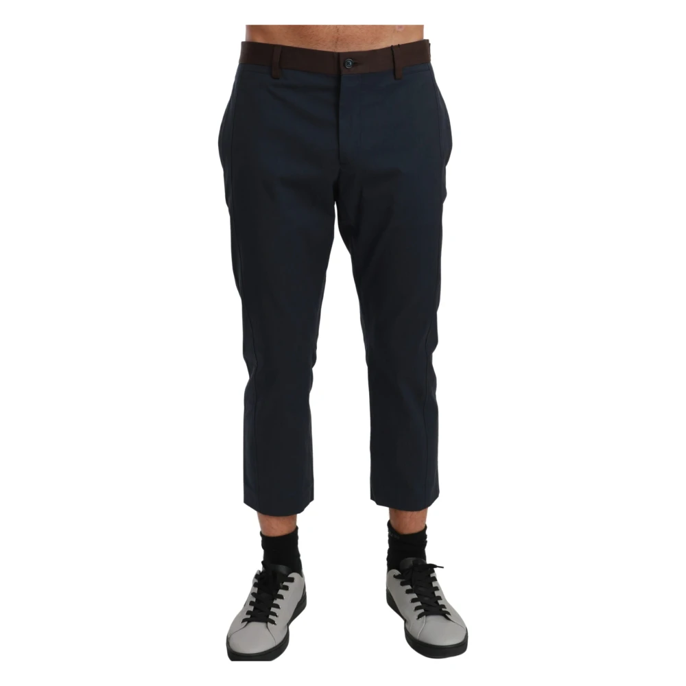 Dolce & Gabbana Men's Brown Chic Cropped Stripe Casual Trousers - Cropped Trousers - 2XL - Trousers