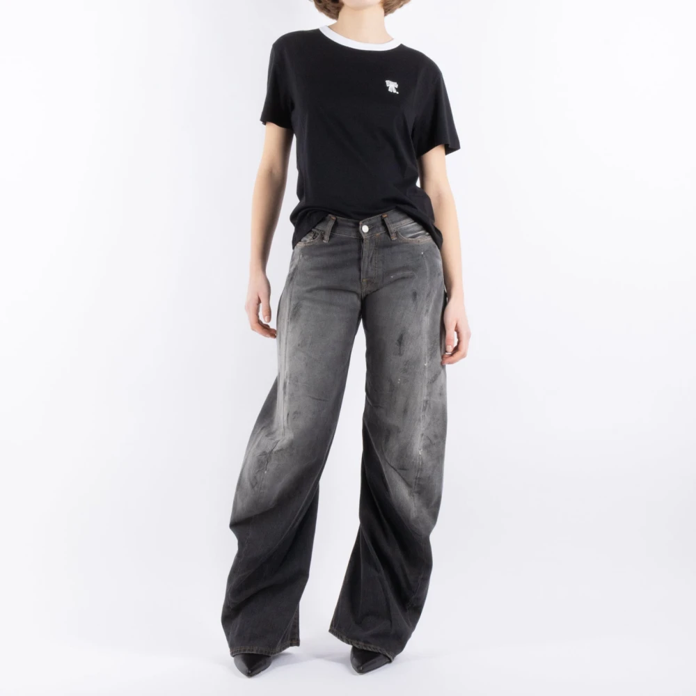 Acne Studios Zwarte Katoenen Jeans A00515 Black Dames