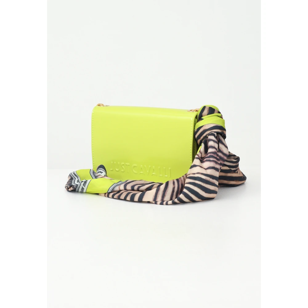 Just Cavalli Limoengroene Clutch met Dierenprint Sjaal Green Dames