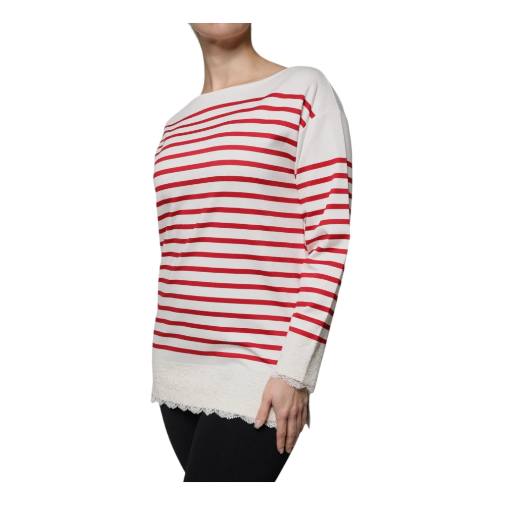 Dolce & Gabbana Gestreepte Logo Longsleeve Top Multicolor Dames