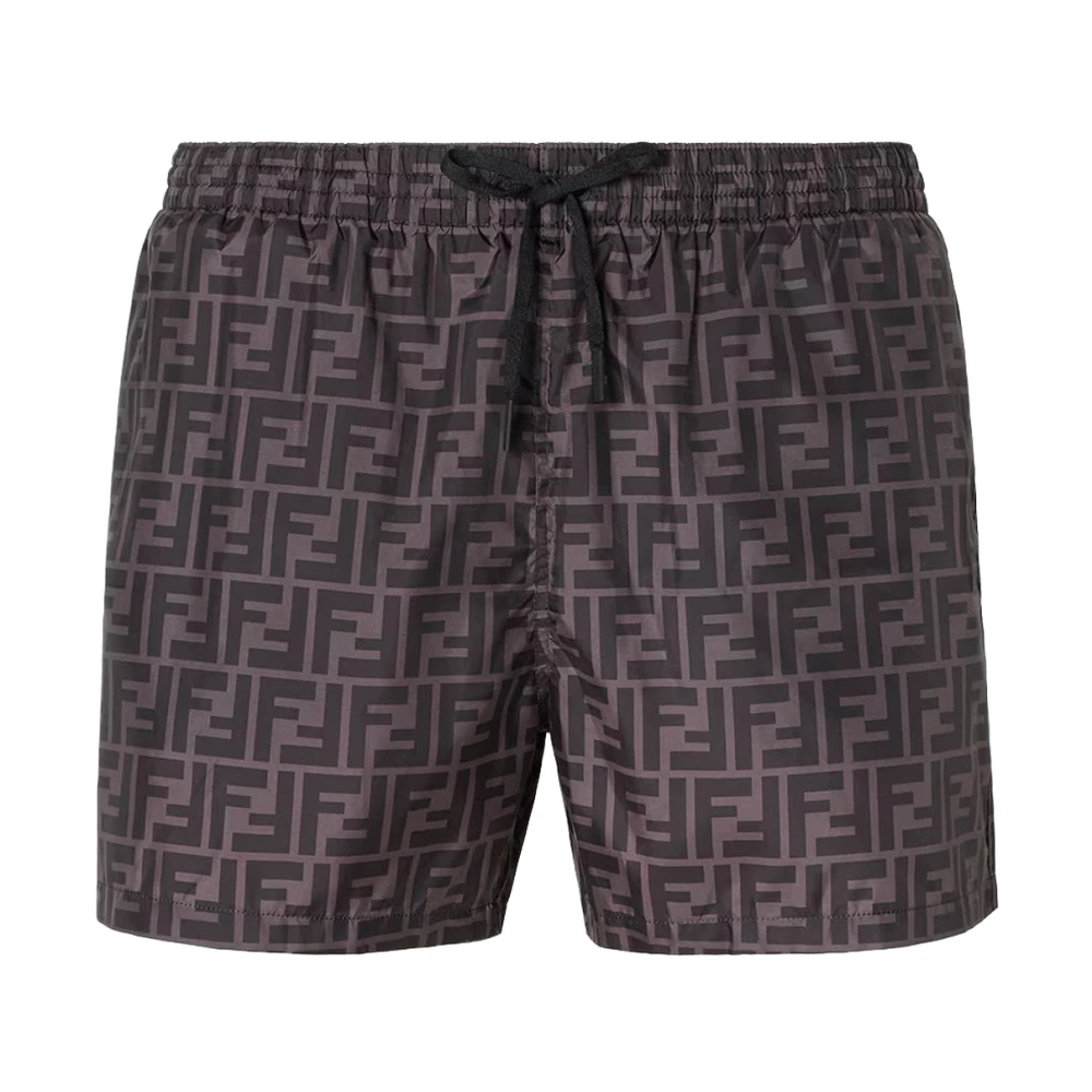 Fendi Mannelijk Grijs Badmode Heren, M, Polyester, Tech Fabric Zwemshorts