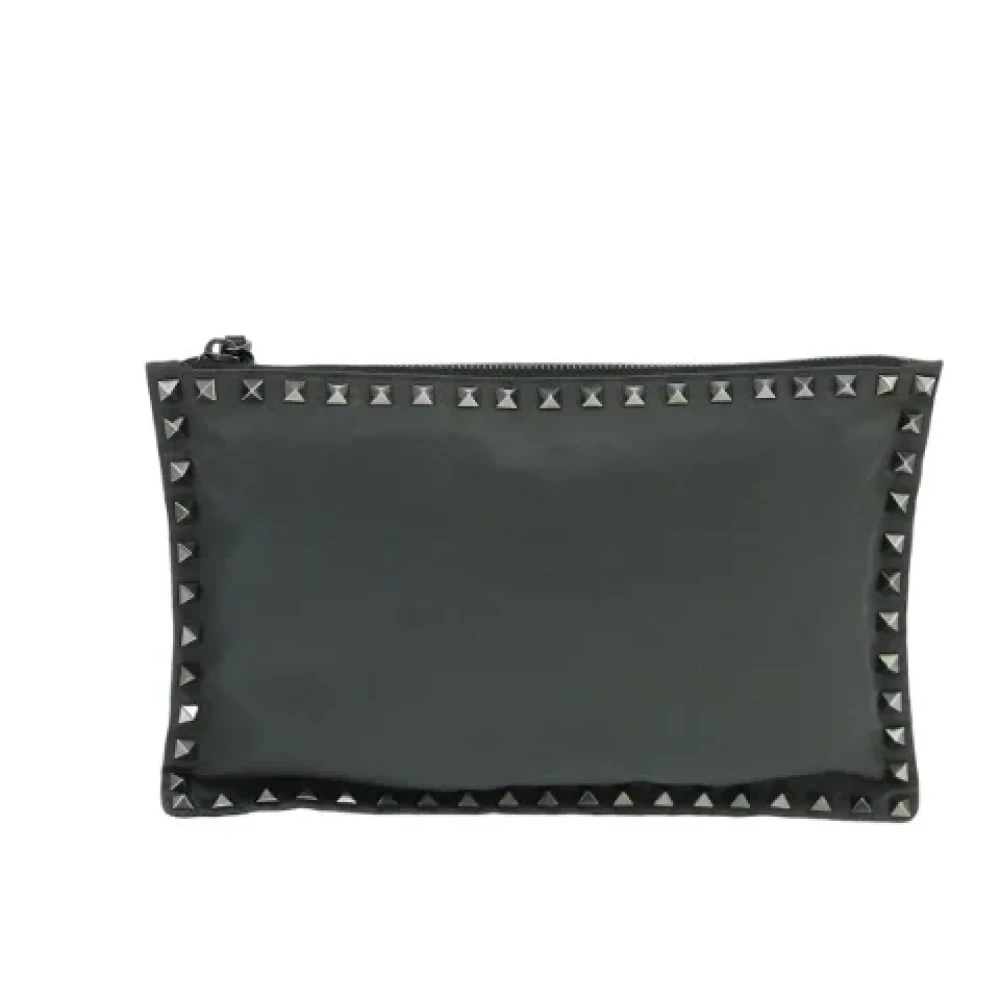 Valentino Vintage Pre-owned Nylon clutches Gray Dames