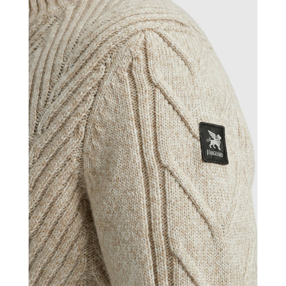 Vanguard Wollen Blend Rits Jas Beige Heren
