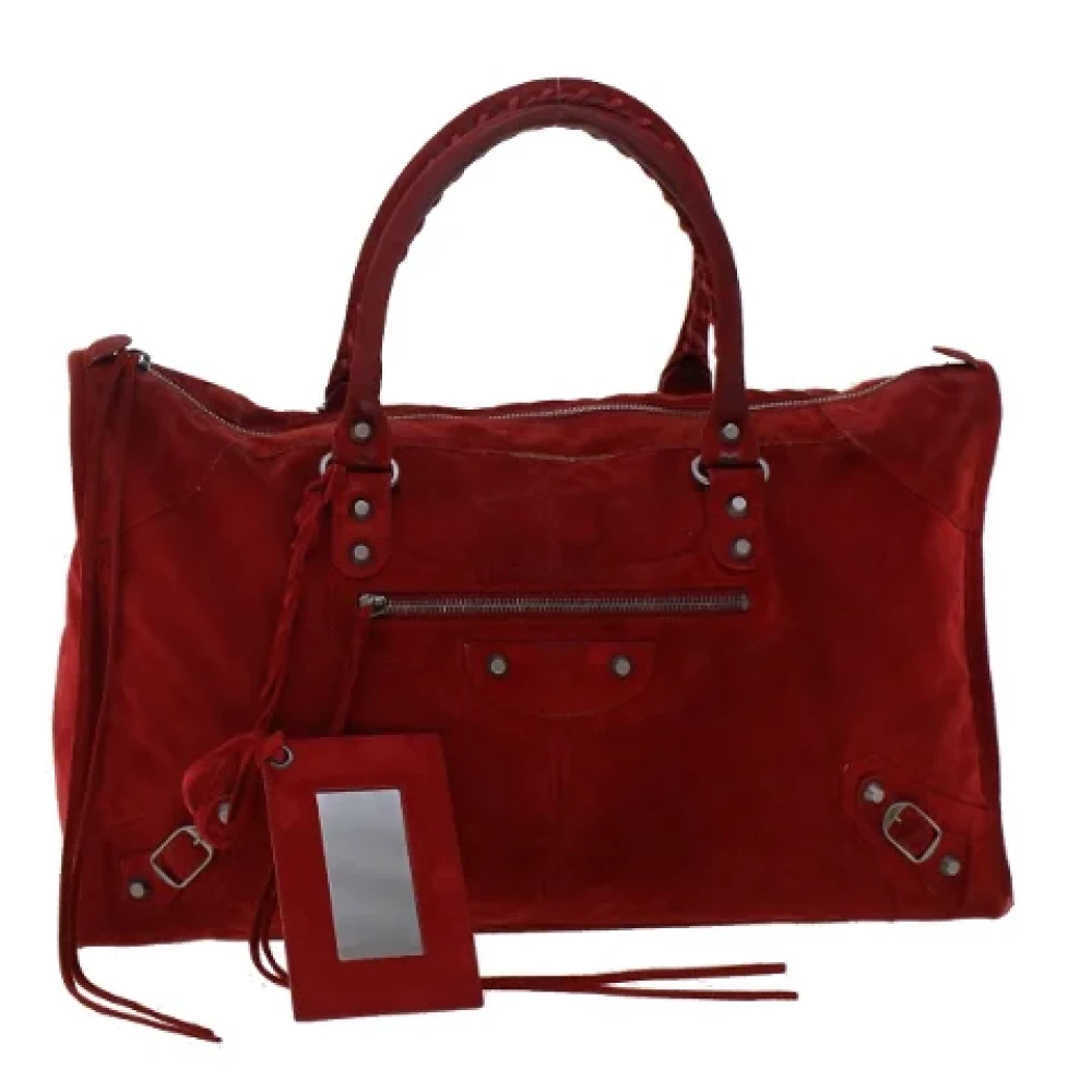 Balenciaga Vintage Pre-owned Suede handbags Red Dames