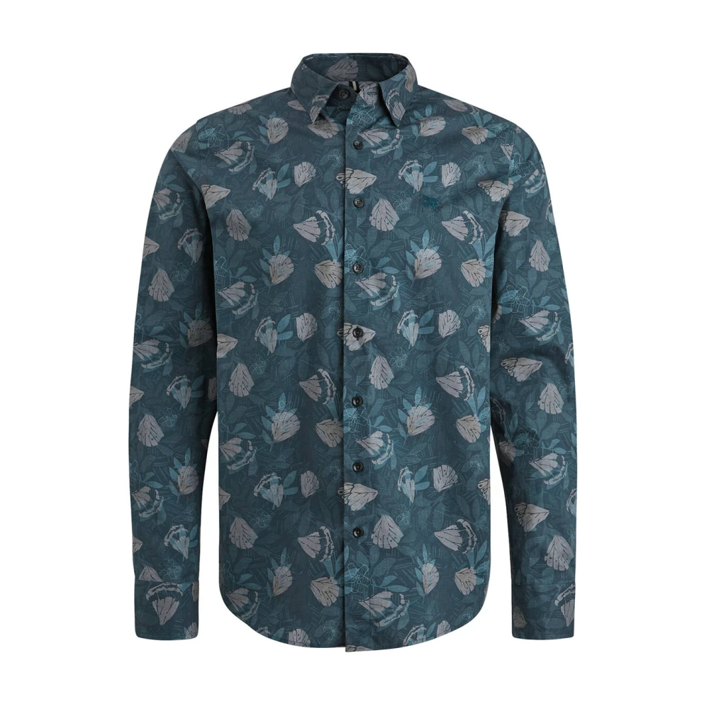 Vanguard Lange mouw shirt Fijne Print Stijl Blue Heren
