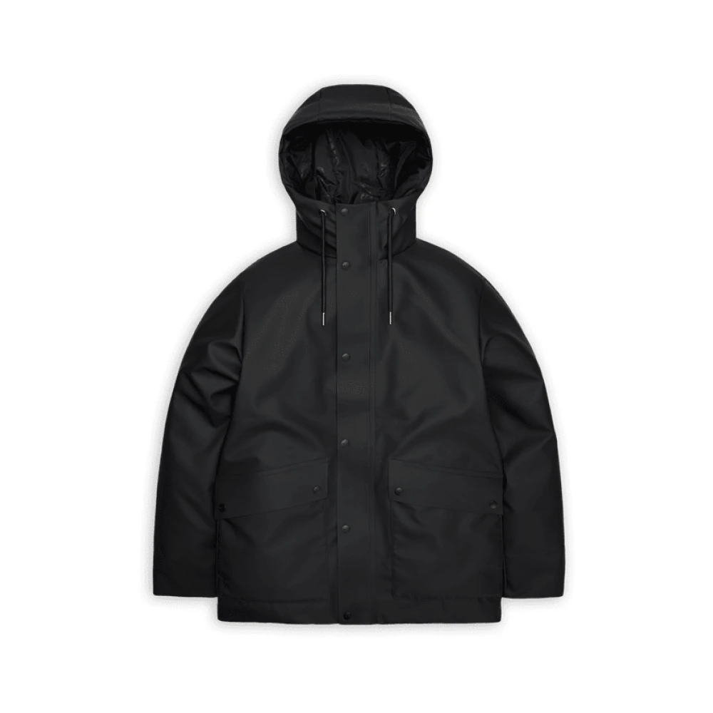 Rains Mannelijk Zwart Jassen Heren, M, Leer, Parka