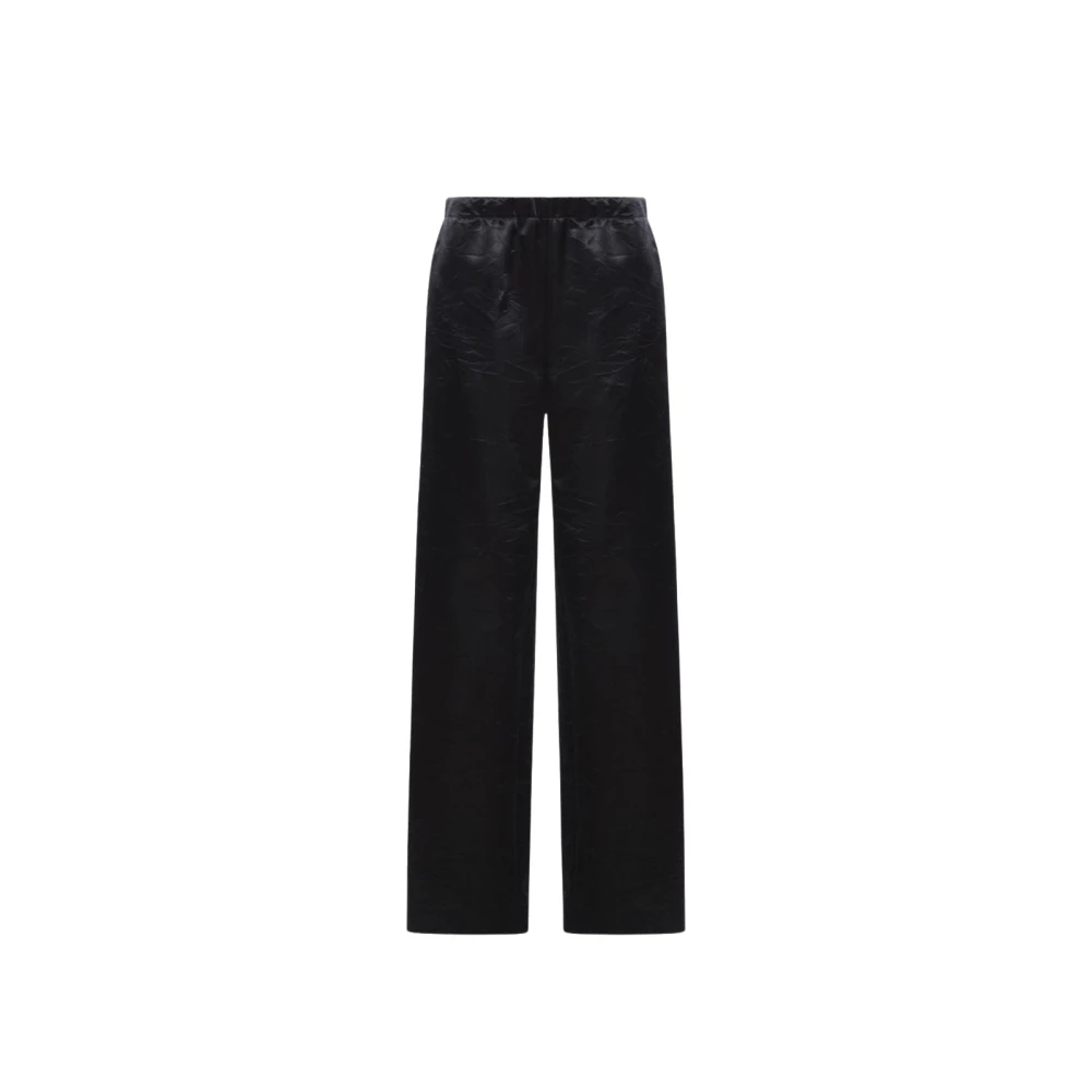 Givenchy Women's Black Crinkled Wideleg Trousers - Wide Trousers - Xs - Trousers