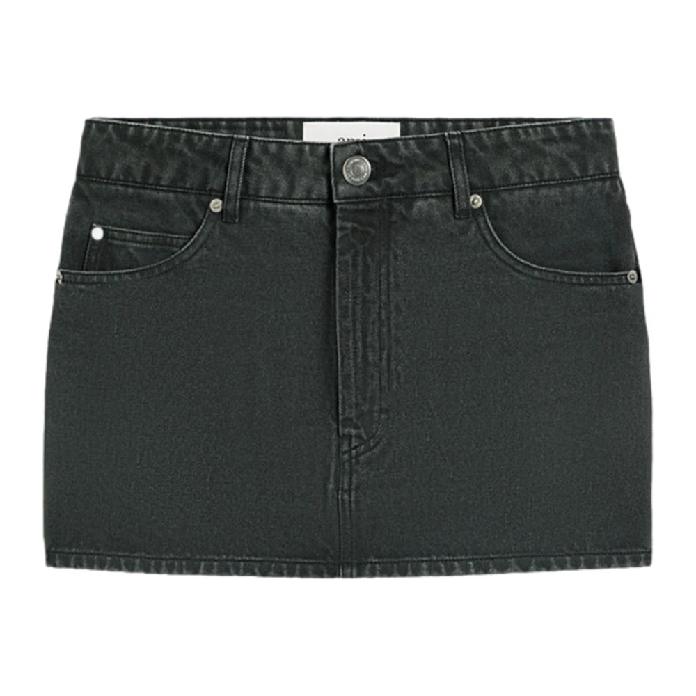 Ami Paris Zwarte Denim Rok Black Dames