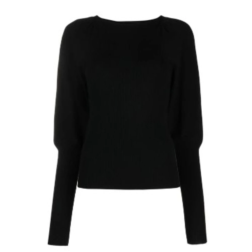 Twinset Zwarte Ribgebreide Sweaters Black Dames