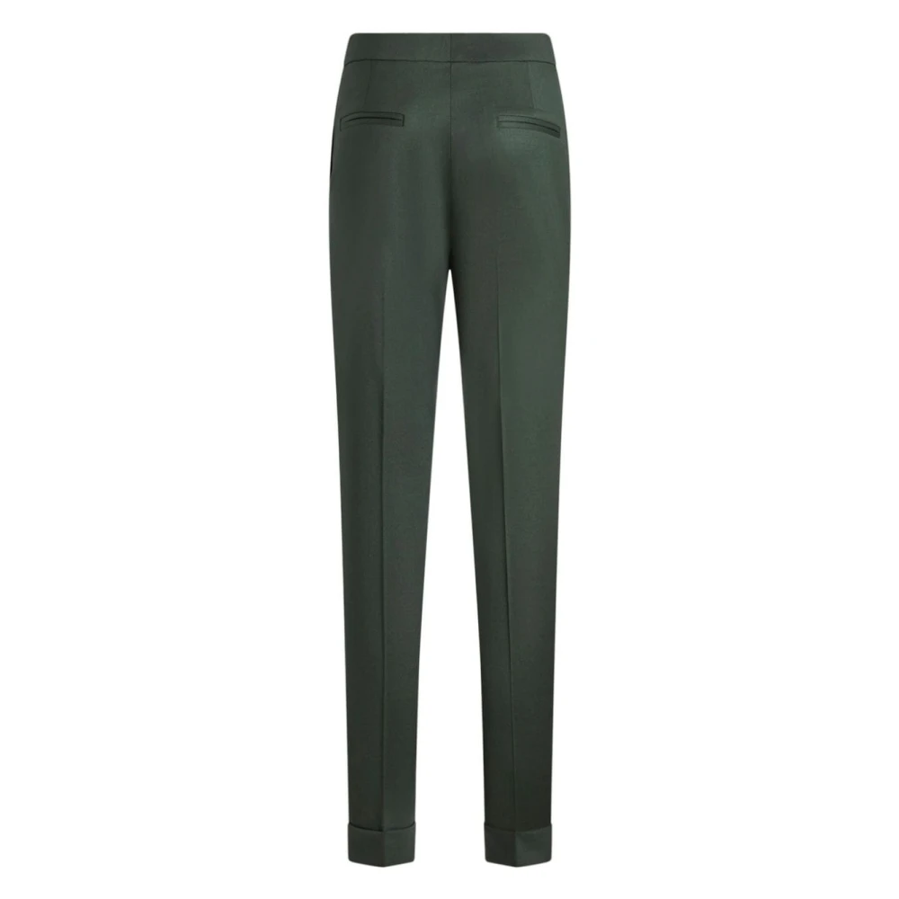 ETRO Groene Wollen Broek Slim Fit Green Dames