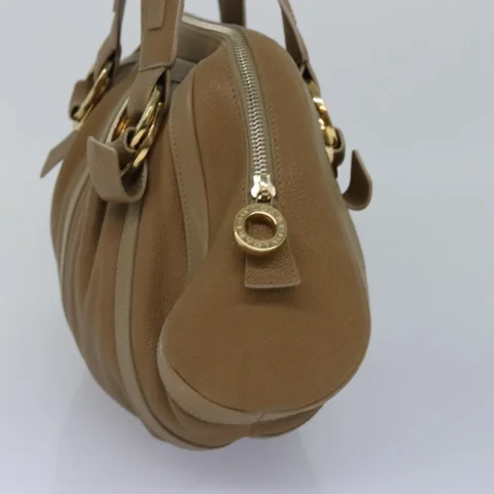 Bvlgari Vintage Pre-owned Leather handbags Brown Dames
