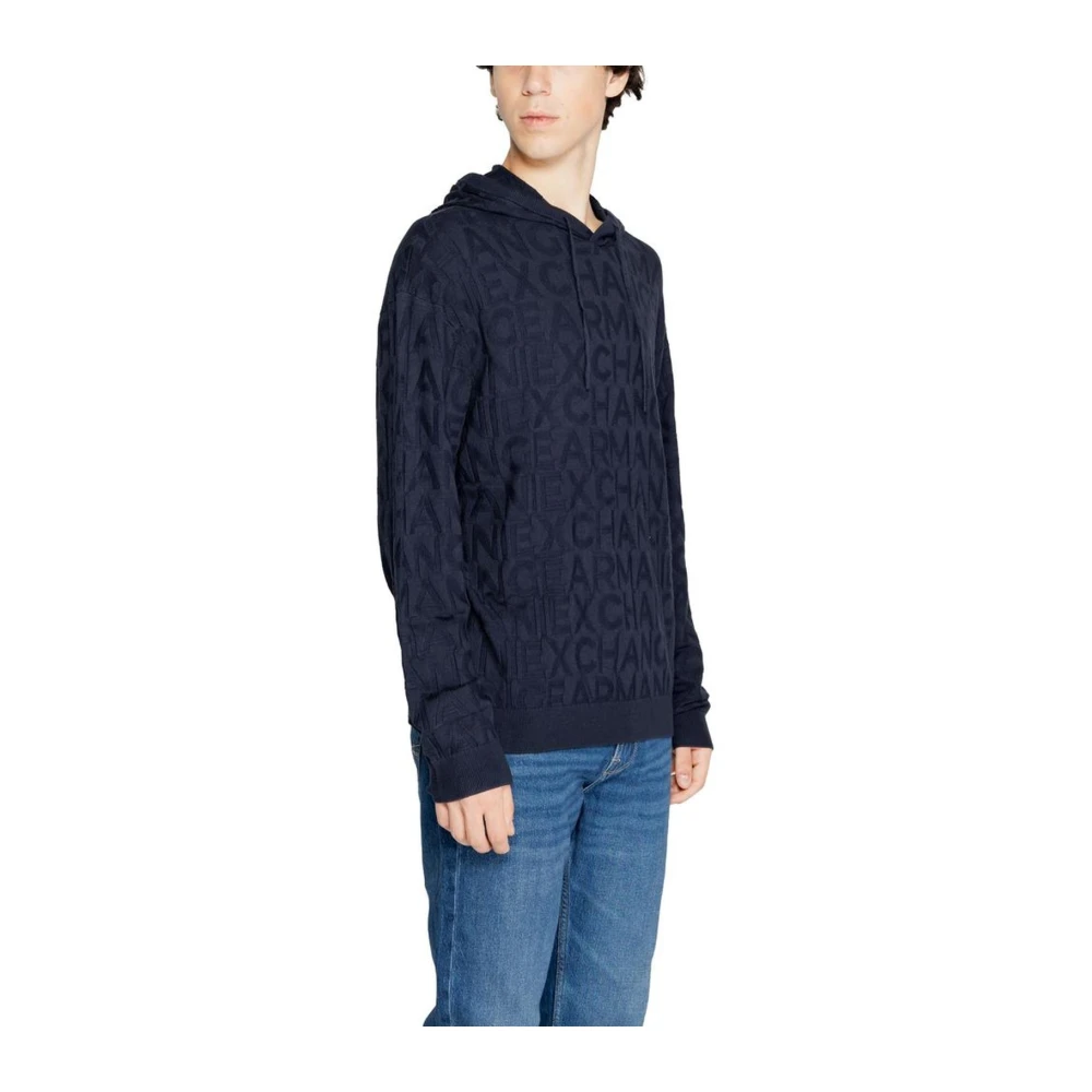 Armani Exchange Blauwe Gebreide T-shirt Blue Heren