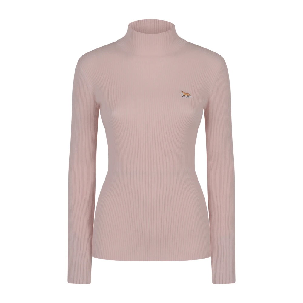 Maison Kitsuné Baby Fox Patch Sweater Collectie Pink Dames