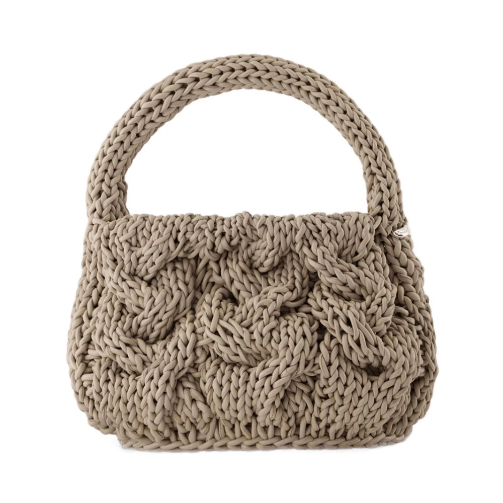 Jw Anderson Women's Gray Handbags, One Size, Small Cable Knit Bag