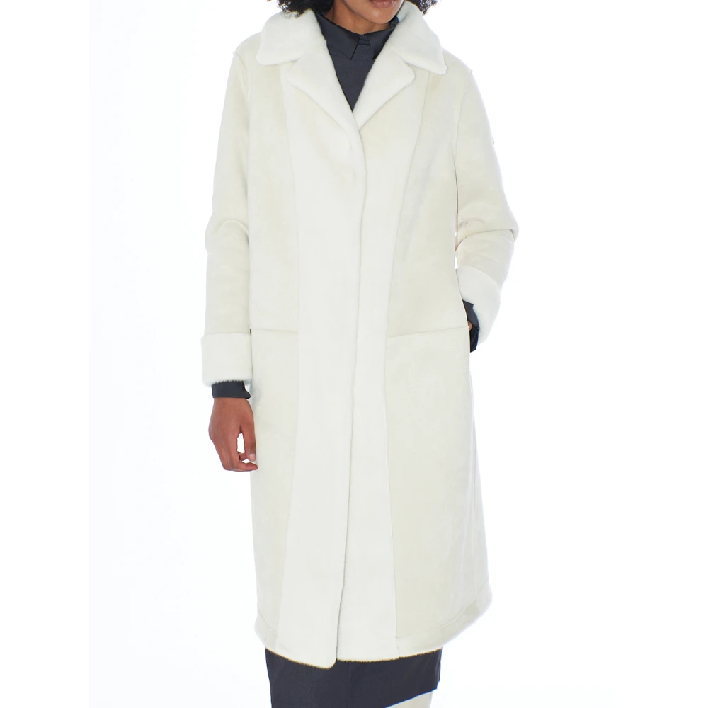 YES ZEE Omkeerbare Lange Jas Ivoor Zwart White Dames