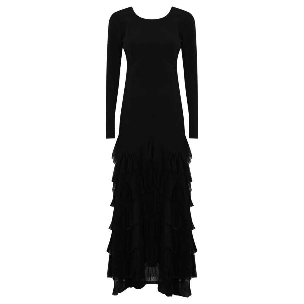 Twinset Zwarte Milano Lange Jurk Black Dames