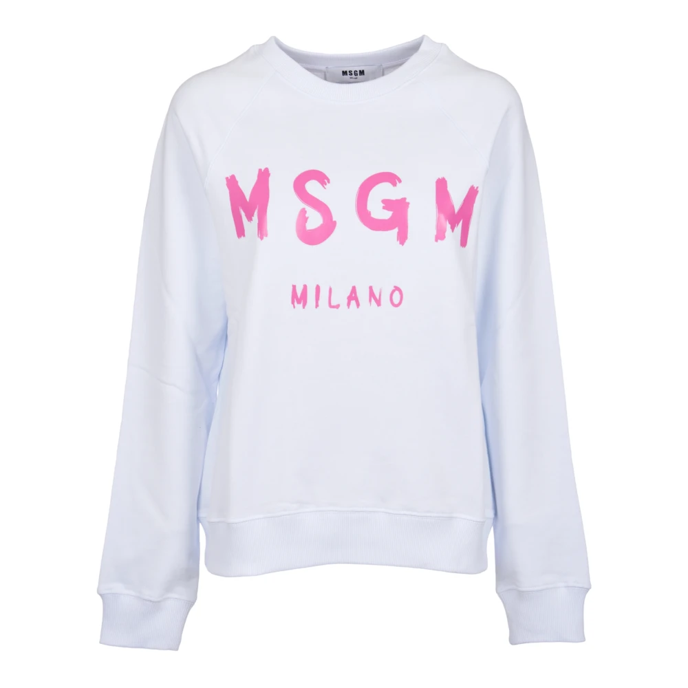 Msgm Logo Sweaters White Dames