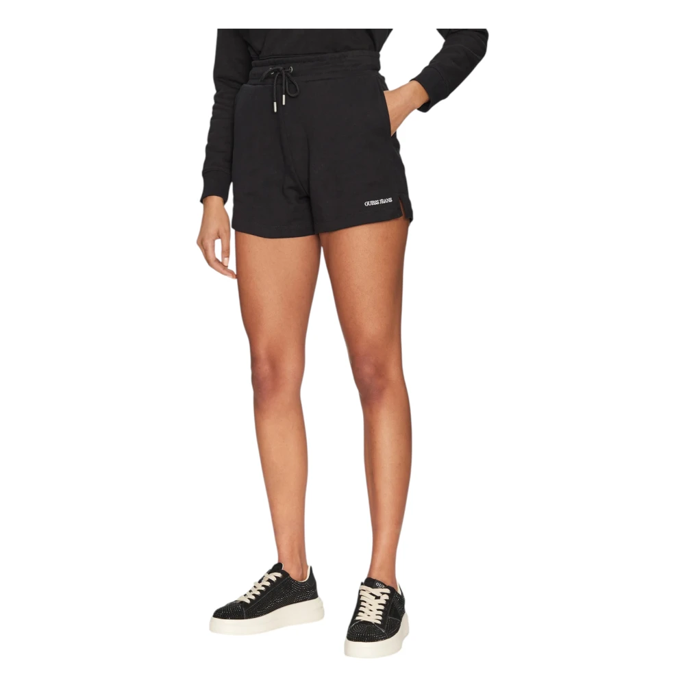 Guess Organische katoenen shorts Regular Fit Black Dames