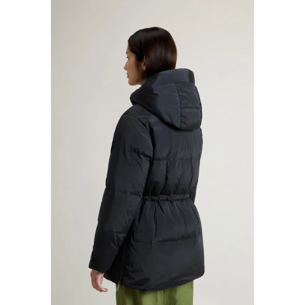 Woolrich Zwarte Pufferjas voor Vrouwen Black Dames