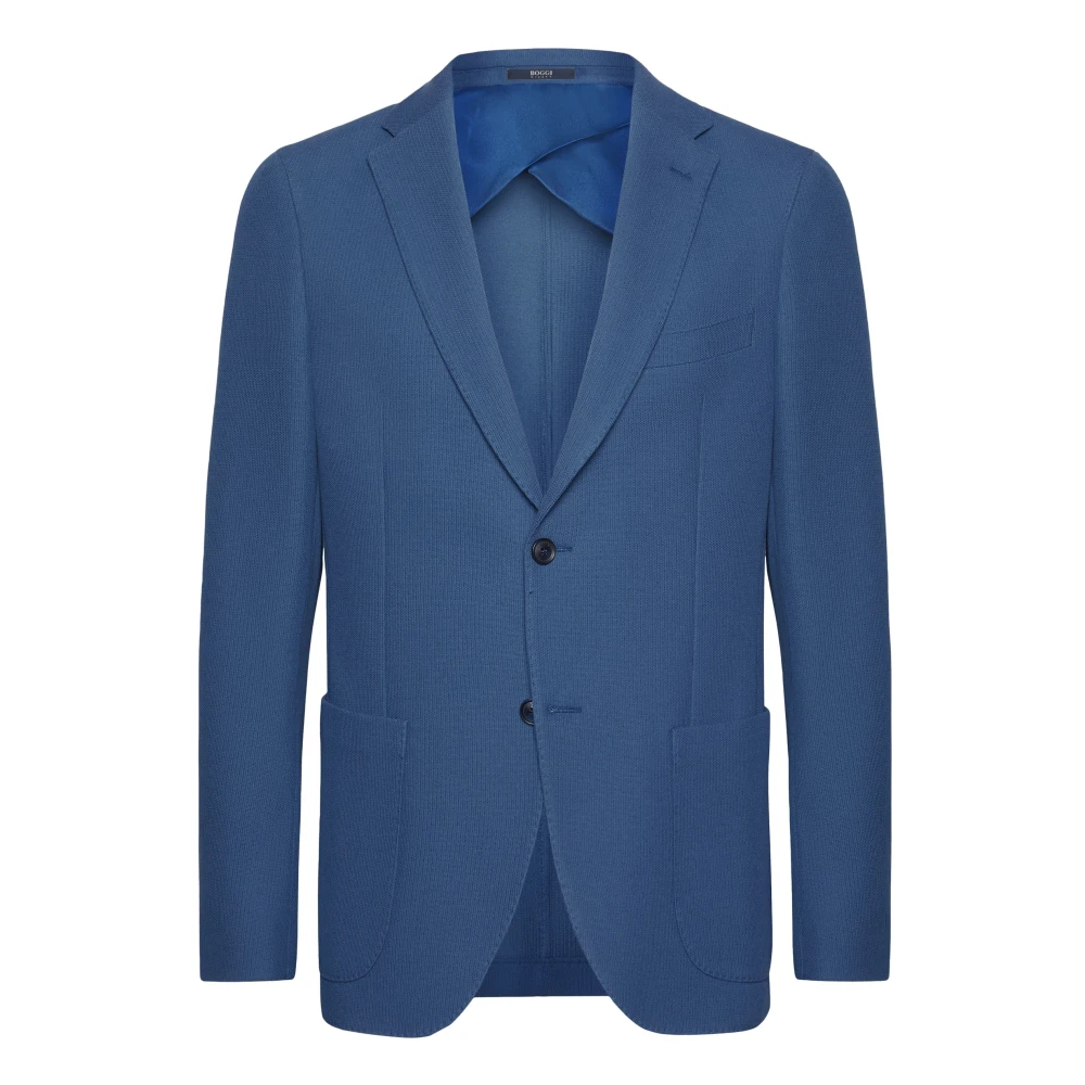 Boggi Milano B Jersey B-Jersey Katoenen Jas Blue Heren