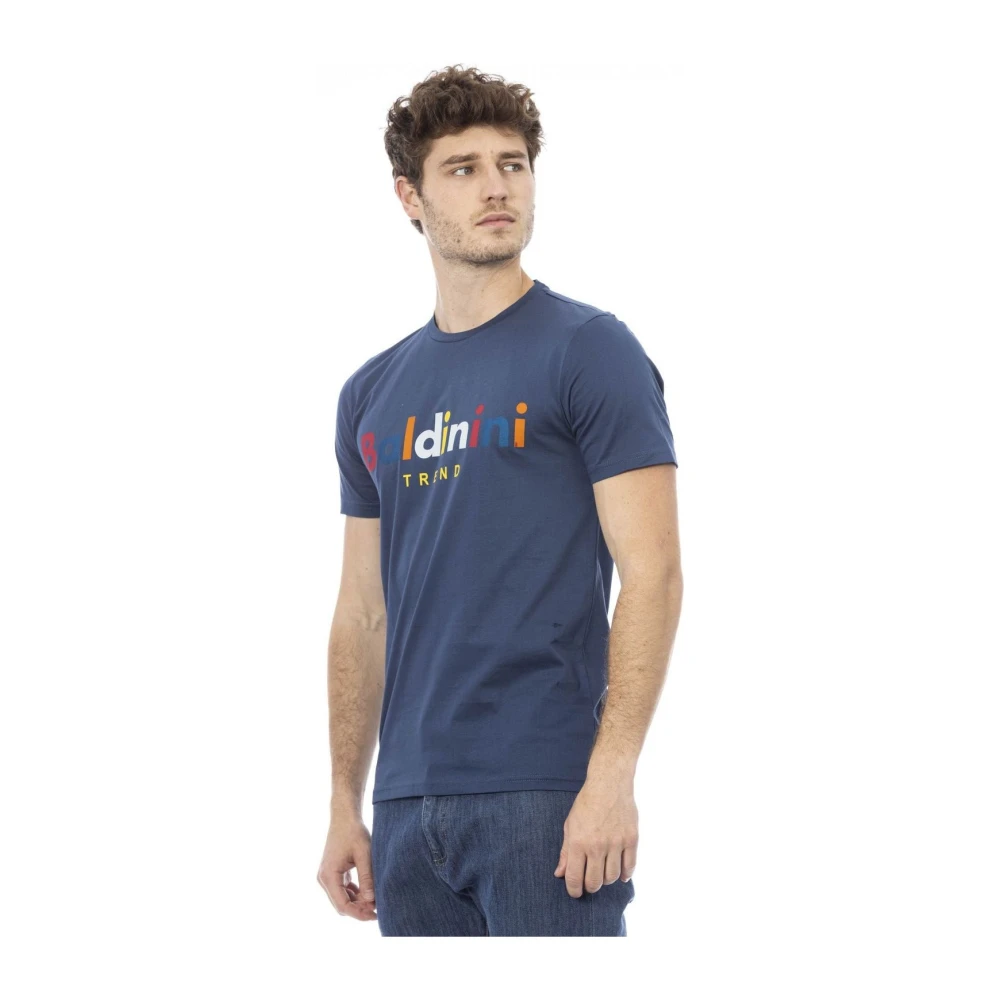 Baldinini Korte Mouw Ronde Hals T-shirt Blue Heren