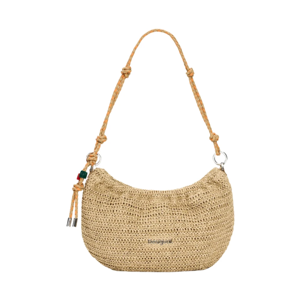 Desigual Women's Beige Raffia Crossbody Bag - Shoulder Bags - One Size - Bags