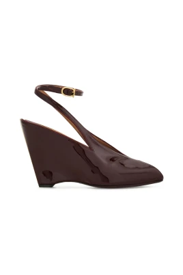 90mm Peep-toe Wedge Pumps