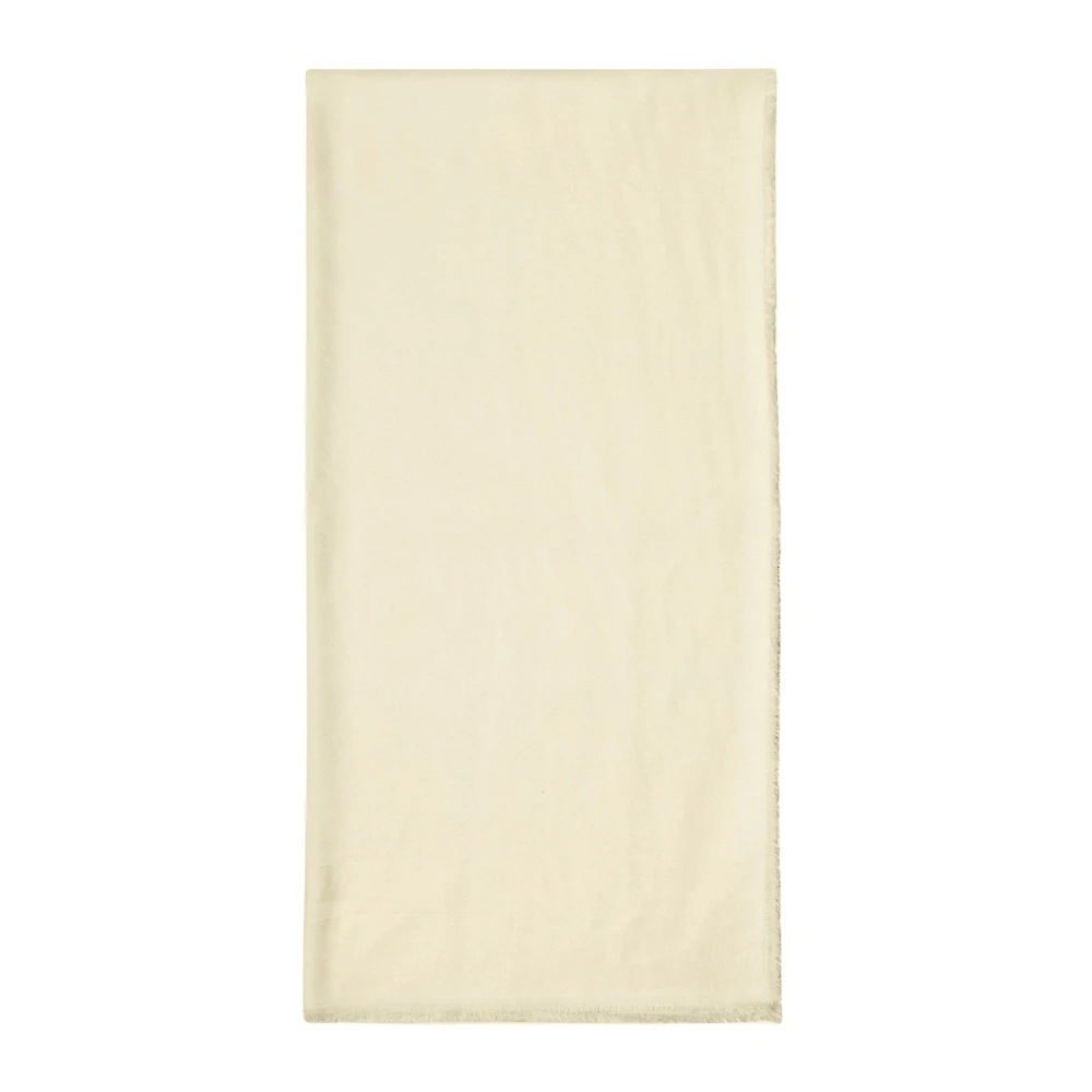 Elisabetta Franchi Gele Pashmina Sjaal met Franje Randen Beige Dames
