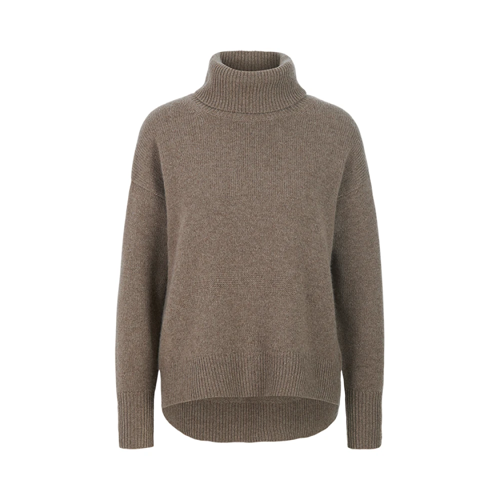 RIANI Zachte Cashmere Trui met Hoge Kraag Brown Dames
