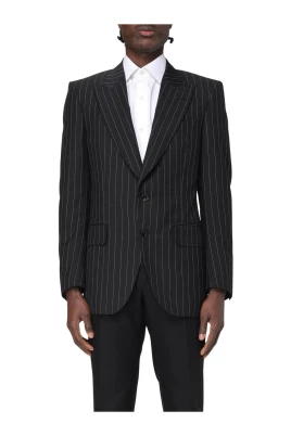 Svart Nålsticks Blazer Kostym