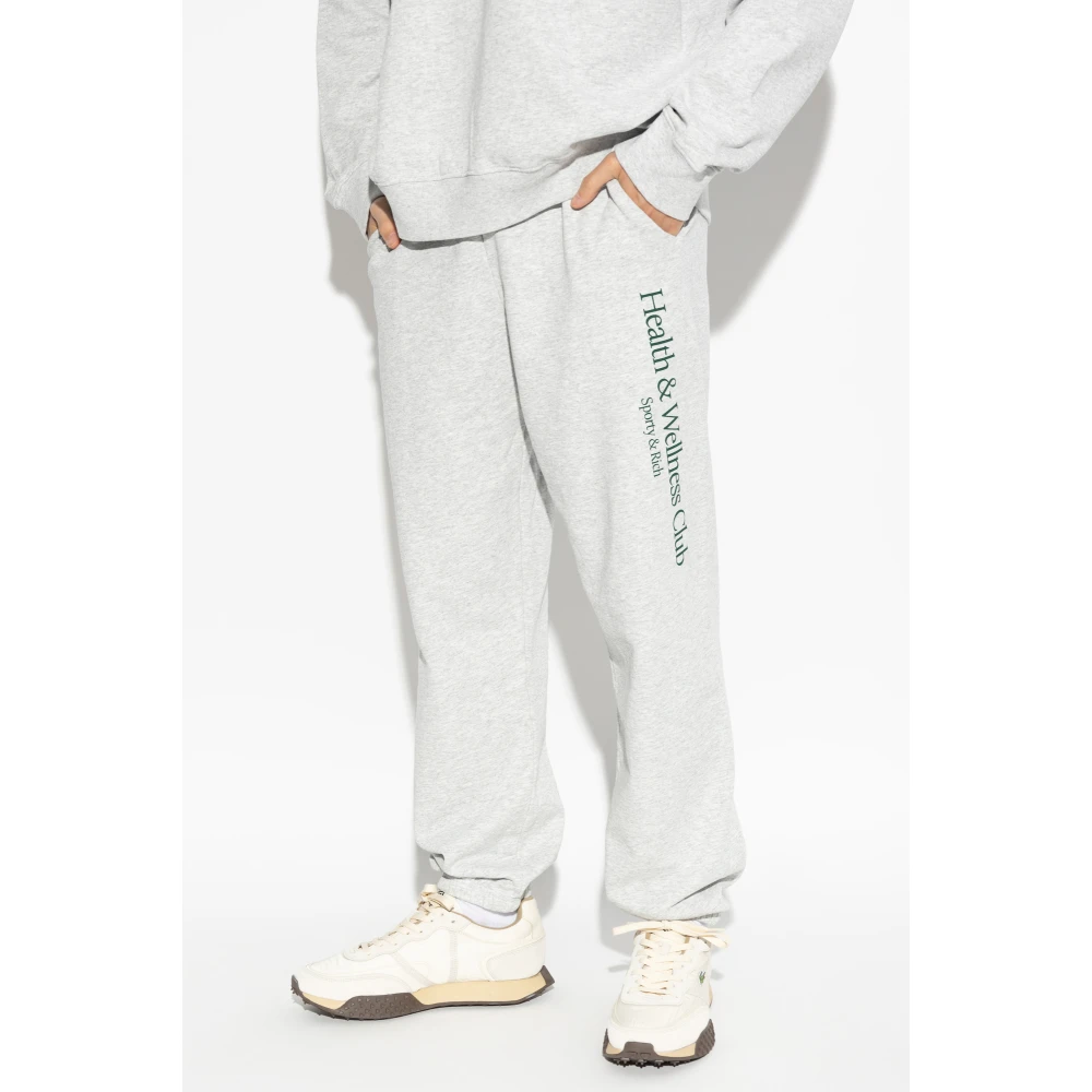 Sporty & Rich Sweatpants uit de H&W Crest Heather collectie Gray Unisex