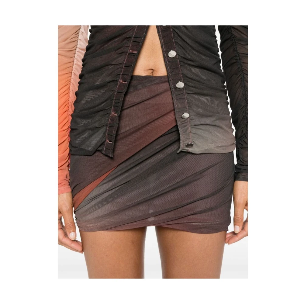 The Attico Gradiënt Mesh Rok Elastische Tailleband Multicolor Dames