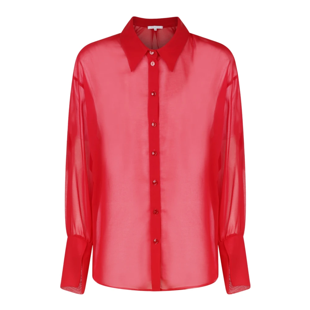 PATRIZIA PEPE Rode Doorschijnende Blouse Red Dames