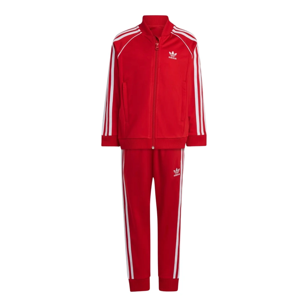 Adidas Originals Röd Tracksuit Barn Sportig Höst Vinter Red, Unisex