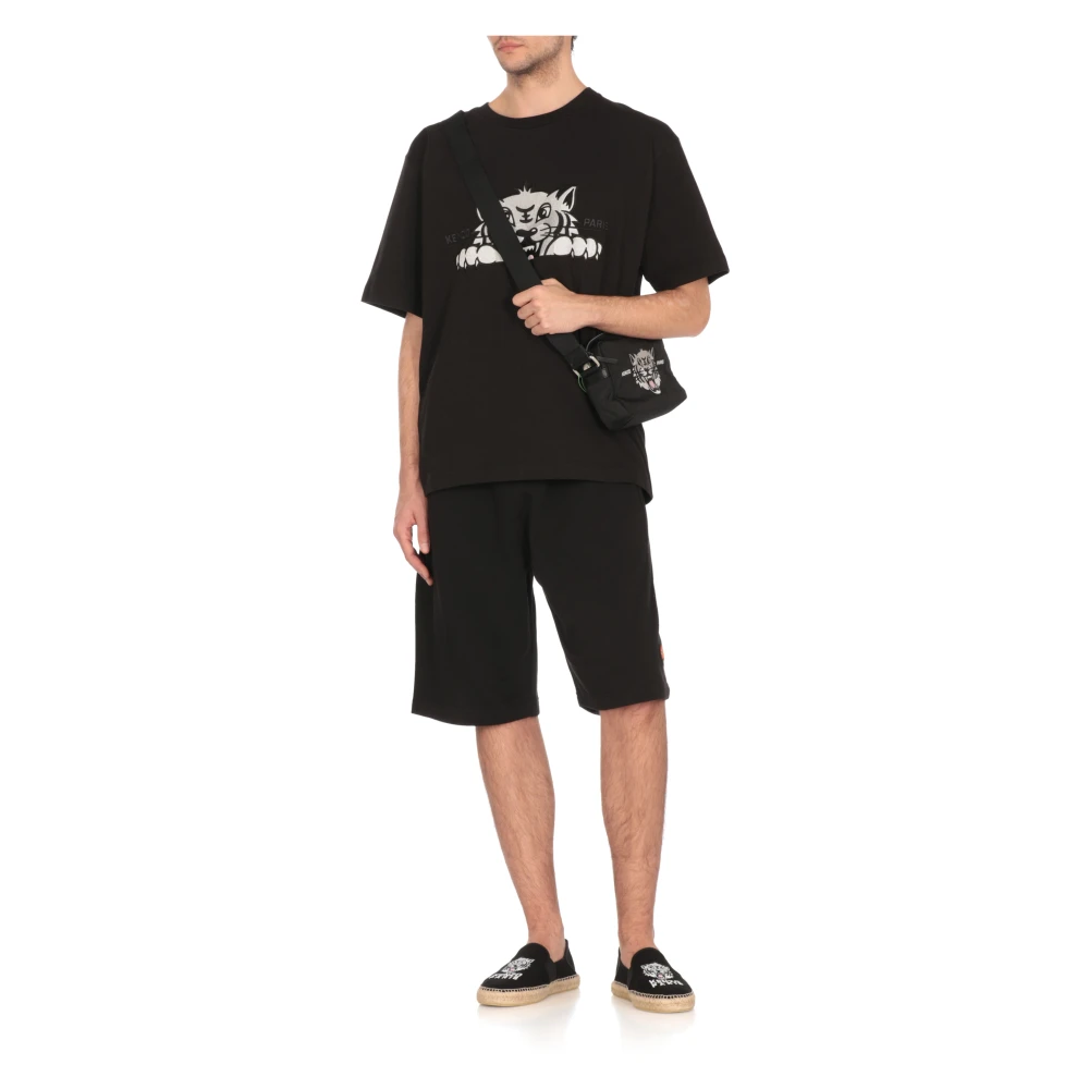 Kenzo Happy Tiger Zwarte T-shirt en Polo Black Heren