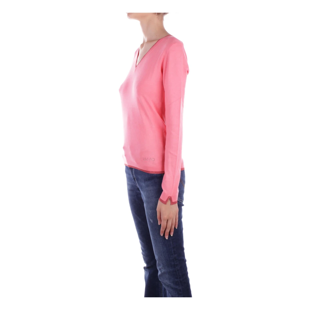 Liu Jo Fuchsia Sweater 1 Logo Side Pink Dames